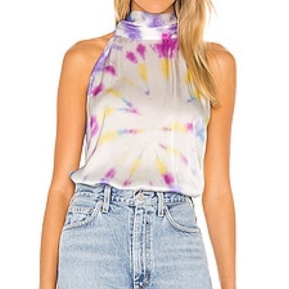Generation Love Silk Tie Dye High Neck Tank Top